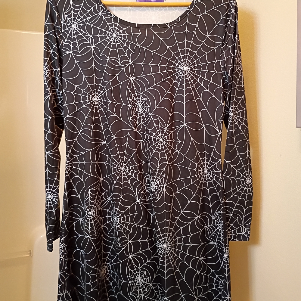 Black Spider Cobweb For G And PL Size Large Dress